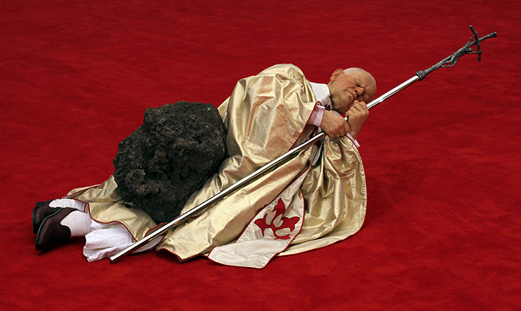 Sculpture by Maurizio Cattelan 'La Nona Ora'